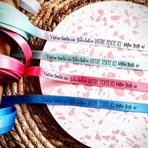 Personalized Satin Ribbon Bracelet, Personalized Bachelorette Party Wedding Gift Bracelet, Customizable Ribbon for all events image 1