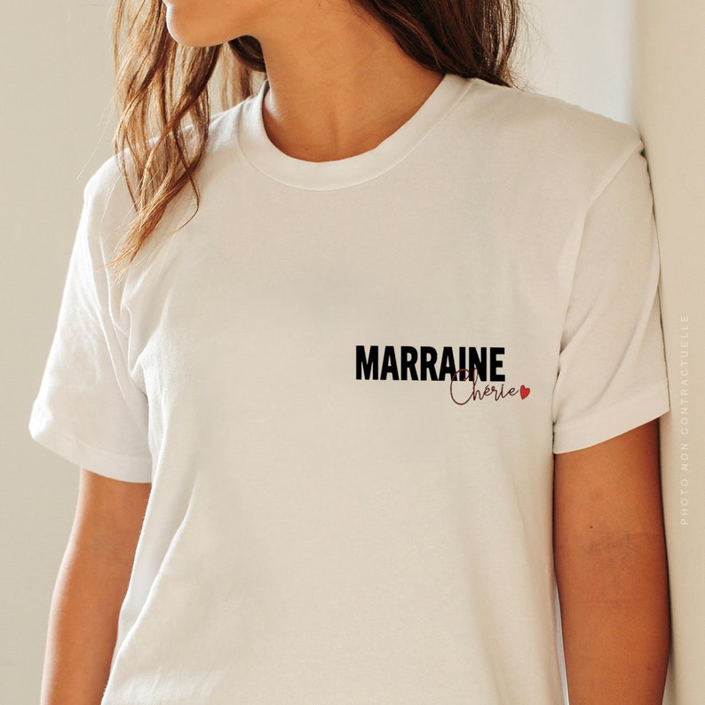 T-shirt / Marraine chérie / idée cadeau / cadeau / marraine / parrain image 1