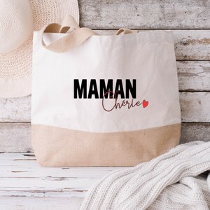 Sac cabas Maman chérie / idée cadeau / fête des mères / tote bag / maman /papa