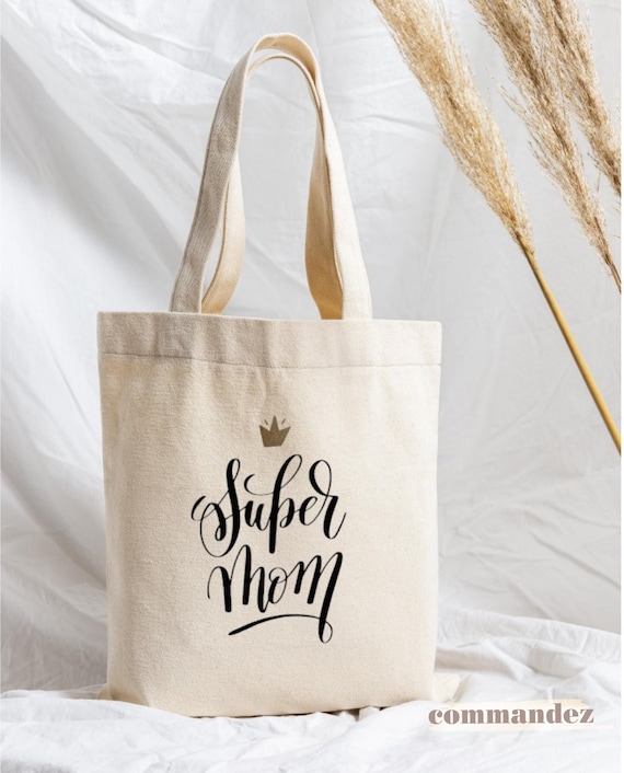 W134Y Tote bag Mamá personalizada, bolsa de lona, bolsa de algodón, bolsa  de mamá dorada, bolsa para ofrecer a mamá, día de la madre, regalo de la