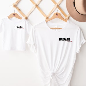 T-shirt / Marraine chérie / idée cadeau / cadeau / marraine / parrain image 3