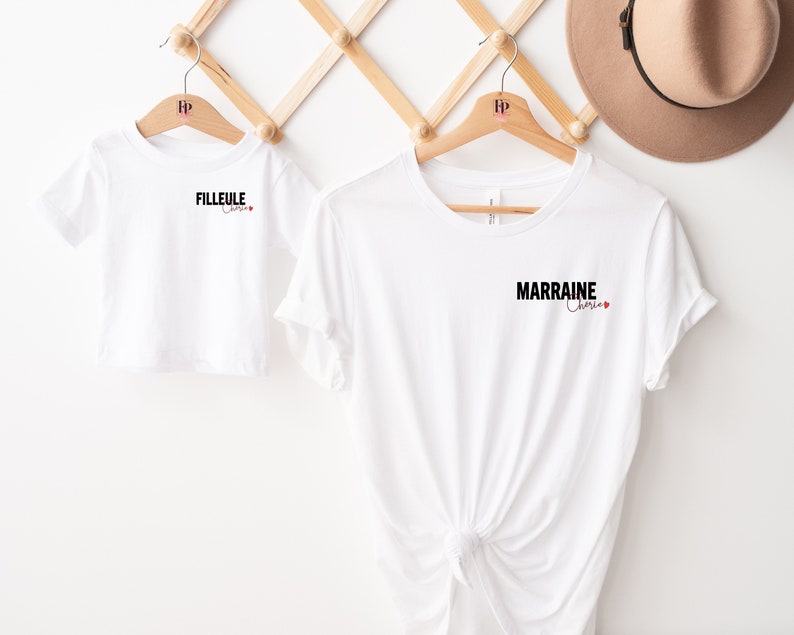 T-shirt / Marraine chérie / idée cadeau / cadeau / marraine / parrain image 3