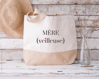 Sac cabas Mère ( Veilleuse ) / idée cadeau / sac / cabas /cadeau /maman / fête des mère