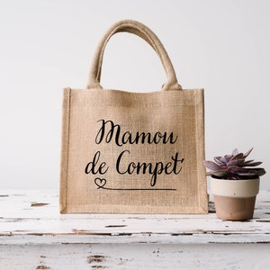 Mamou de compet' jute canvas tote bag / jute / gift idea for women / Grandma / Grandmother's Day