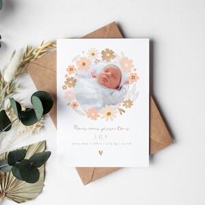Faire part de naissance personnalisable - Annonce - souvenir - photo - carte de naissance - tradition - évènement
