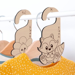 Personalized wooden closet dividers - Animals - Baby accessories - Storage - Gift idea - Birth - Baby room - Decoration