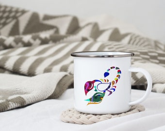 Astro enameled metal mug "Scorpio" / cup / gift idea / astrological sign / gift / birth / mandala