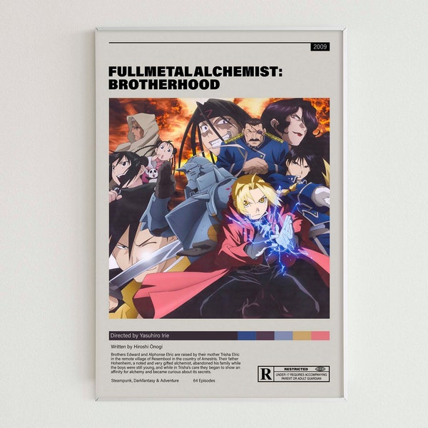 Fullmetal Alchemist Brotherhood Wall Scroll Poster – Anime Cosplay Decor – 3225