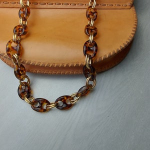 Brown acrylic chain / bag chain / cell phone chain / glasses chain - elegant chain made of acrylic approx. 65 cm