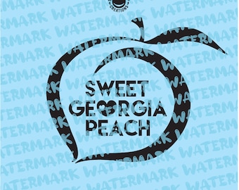 Sweet Georgia Peach design for shirts, decal, mug, hat, vehicle, - digital vector, photoshop, svg, ai, jpeg, and png file