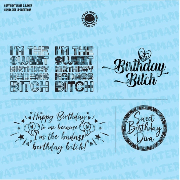 I'm the sweet birthday badass bitch_Birthday Bitch Sweet Birthday Diva designs shirts - digital vector, photoshop, svg, ai, jpeg & png file