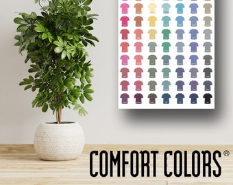 Comfort Colors Poster, Comfort Colors Color Chart, Digital Download, 1717 Comfort Colors Shirt Chart, Comfort Colors Size Chart