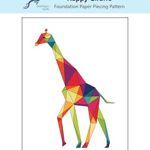 Happy Giraffe Foundation Paper Piecing (FPP) Pattern - Digital Download ONLY (PDF)