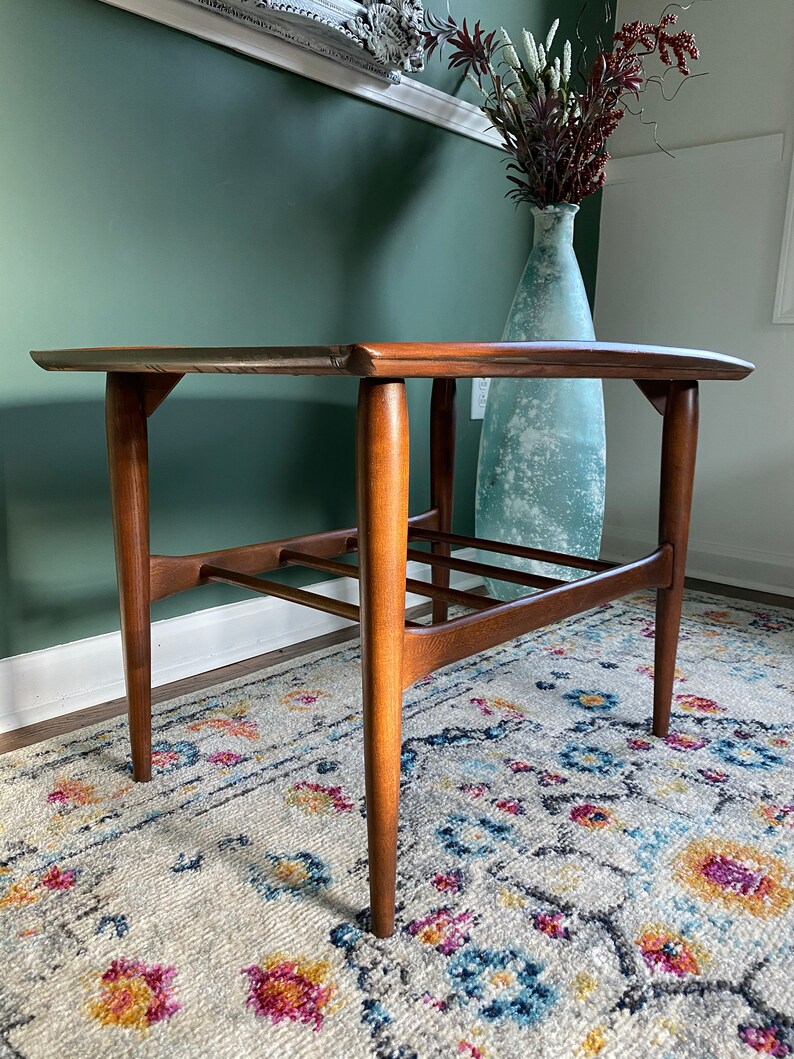 Refinished Midcentury Modern Danish End Table With Lip by Etsy