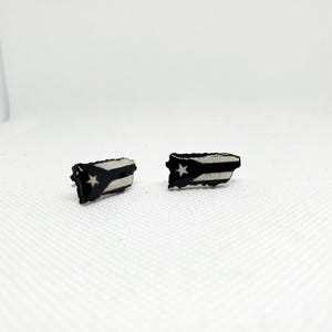 Puerto Rico Island with Flag Studs Black