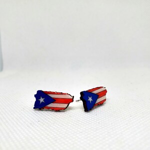 Puerto Rico Island with Flag Studs Dark Blue