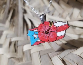 Puerto Rico Island Necklace