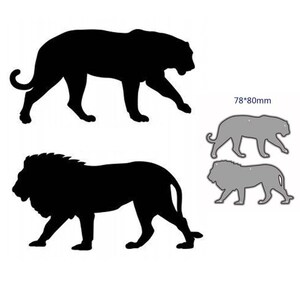 Fustelle in metallo per artigianato, fustelle, stampi per fustelle, animali, tigri, leone, decorazioni, scrapbook, carta, taglierino, stampo, lama, perforatrice, stencil