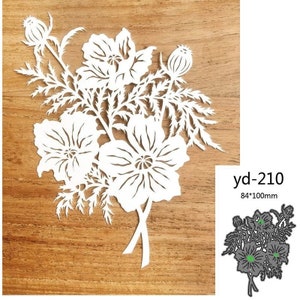 Fustelle in metallo, stampo per fustelle, decorazione di fiori e foglie, scrapbooking, carta, taglierino, lama, perforatrice, stencil