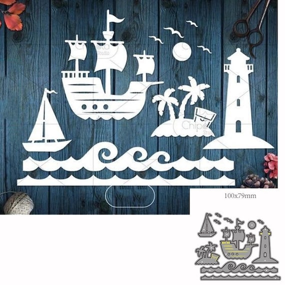 Craft Metal Cutting Dies cut die mold Ocean Ship Outpost cage decoration Scrapbook paper craft knife mould blade punch stencils dies