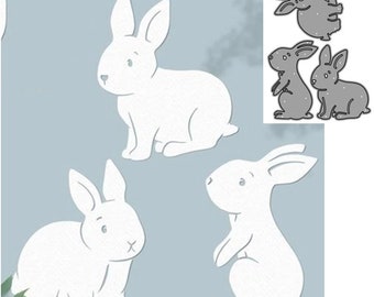 Craft Metal Cutting Dies cut die mold 3pcs Animal rabbit decoration Scrapbook paper craft knife mould blade punch stencils dies