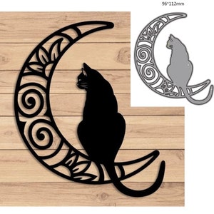 Metallstanzschablonen cut die mould Tier Katze auf dem Mond Dekoration Scrapbook Papier Handwerk Messerform Blatt Stanzen Schablonen