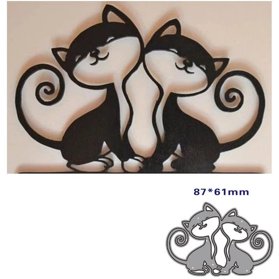 3 Pieces Cats Cutting Dies Metal Cats Die Cuts Cat Embossing Stencil Cutting Dies for Card Making Paper Crafts DIY Scrapbooking Decoration 