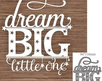 Ordstansar, Metallstansar stansformar Dream Big Little One dekoration Scrapbook papper hantverk knivform blad stans stenciler dies