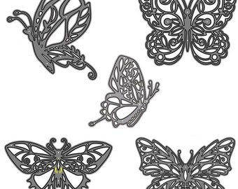 Duże wykrojniki motyle, zestaw wykrojników motyle, wykrojniki motyle do tworzenia kartek, metalowe wykrojniki motyle, DIY Scrapbooking, szablon motyla