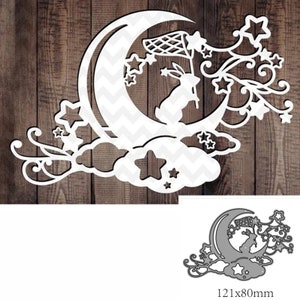 Craft Metal Cutting Dies Cut Stanzform Mond Hase Dekoration Scrapbook Papier Handwerk Messerform Klingenstanzer Schablonen stanzt dies