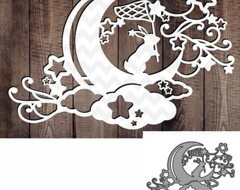 Craft Metal Cutting Dies cut die mold Moon Rabbit decoration Scrapbook paper craft knife mould blade punch stencils dies