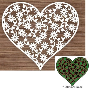 Molde de corte de metal artesanal, molde de amor em forma de coração, flores, decoração, scrapbook, papel, artesanato, faca, molde, lâmina, estênceis de perfuração