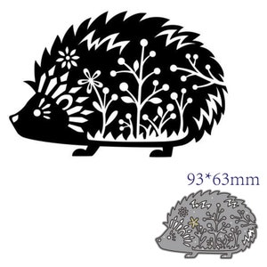 Molde de corte de metal artesanal, molde de ouriço, flor, folha, decoração, scrapbook, papel, artesanato, faca, molde, lâmina, soco, estênceis de animais