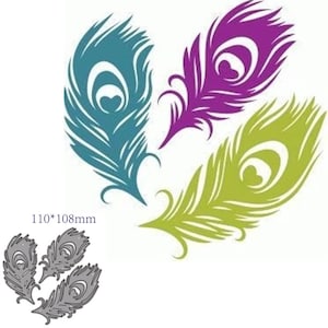 Craft Metal Cutting Dies cut die mold 3pcs feather decoration Scrapbook paper craft knife mould blade punch stencils dies