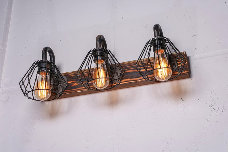 Wood Vanity Light Rustic Wall Lights Farmhouse Vanity Lighting Etsy