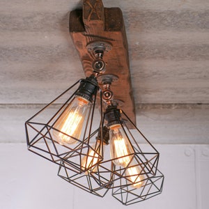 Rustic Ceiling Light Farmhouse Light Fixture Beam Light Wood Cages Lighting