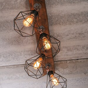 Rustic Ceiling Light Farmhouse Light Fixture Beam Light Wood Cages Lighting