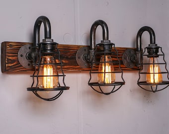 Rustic Vanity Light Fixtures Bathroom Lighting