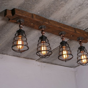 Ceiling Light Javel, Modern Ceiling Lamp Made Of Metal In Wood Look/Brown/Grey, Modern Light With Adjustable Lampshades, 6-Flame, 6 X GU10, Without Bulbs - View #6