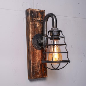 Rustic Wall Lamp Wood Wall Sconce Industrial Hanging Lamp Farmhouse