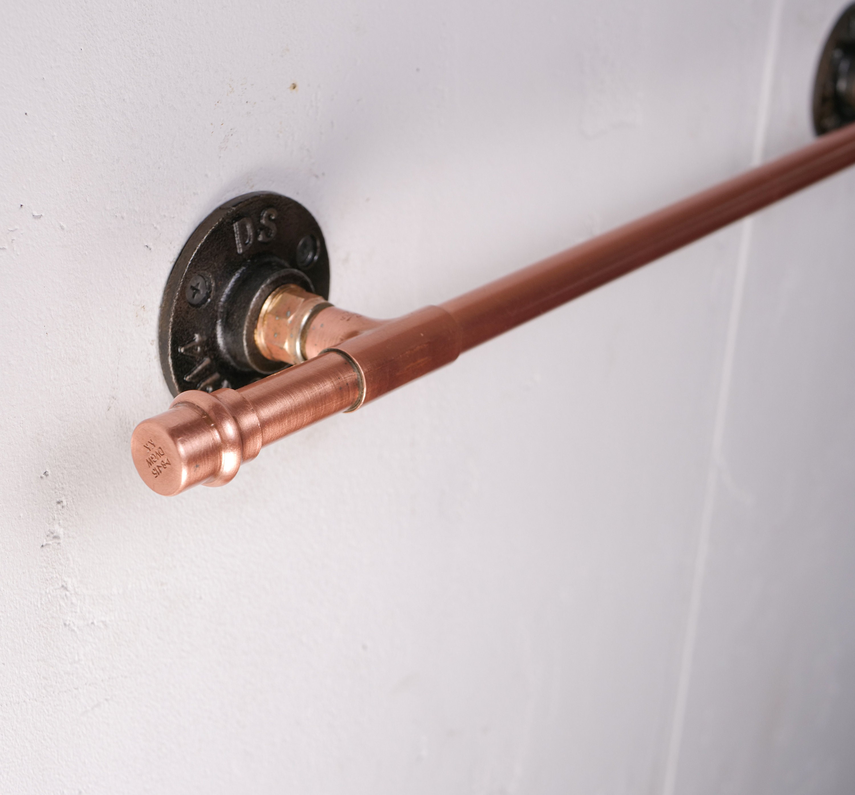 Utensil Holder Kitchen Copper Pot Pan Rail With 5 S Hooks Etsy