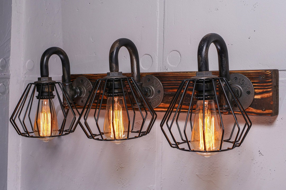 Wood Vanity Light Rustic Wall Lights Farmhouse Vanity Lighting Etsy