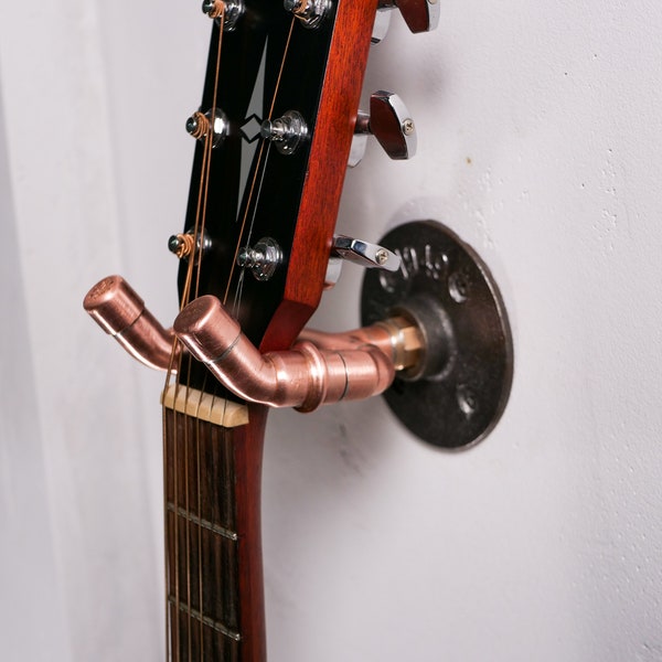 Guitar Wall Mount Industrial Guitar Hanger Copper Guitar Holder Wall Mount