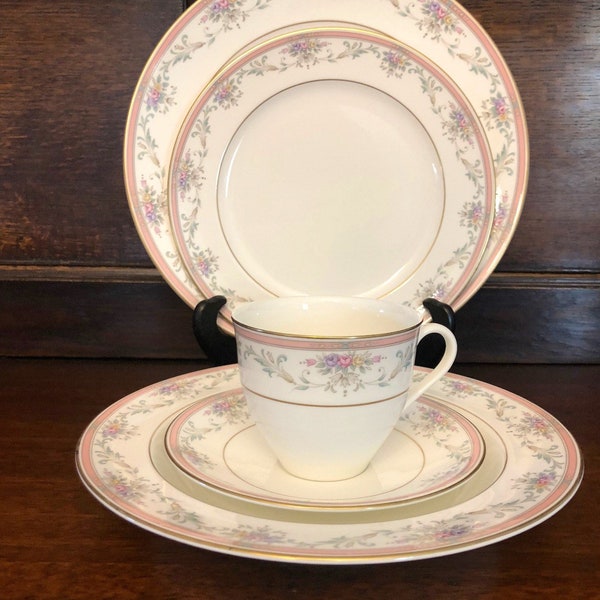 Mikasa spring crest pattern  / serving dishes dinner plate, salad plate cup and sauser