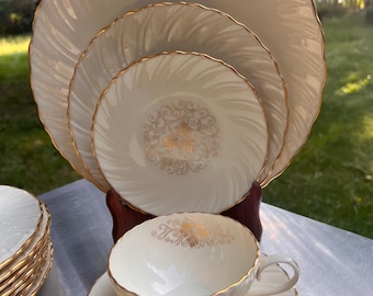 アメリカ製ヴィンテージ　LENOX　花文リムプレート USA【未使用】 Dinner Plate, Lenox, Repertoire, Blue Flowers, Vintage USA