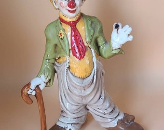 Vintage large Porcelain clown tall 15"
