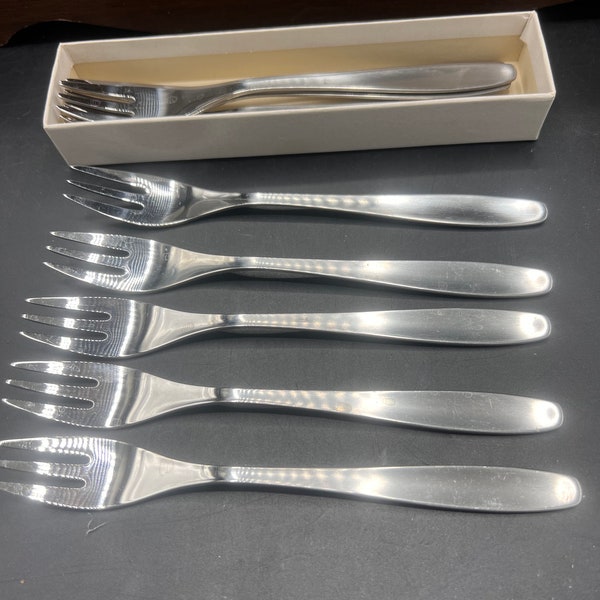 12 WMF Cromargan Cocktail Stainless Forks Besteck  Pattern Germany 6”