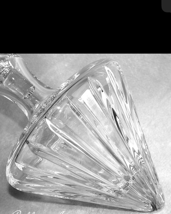 Vintage Stuart Crystal Linear Pattern Crystal Cut… - image 3