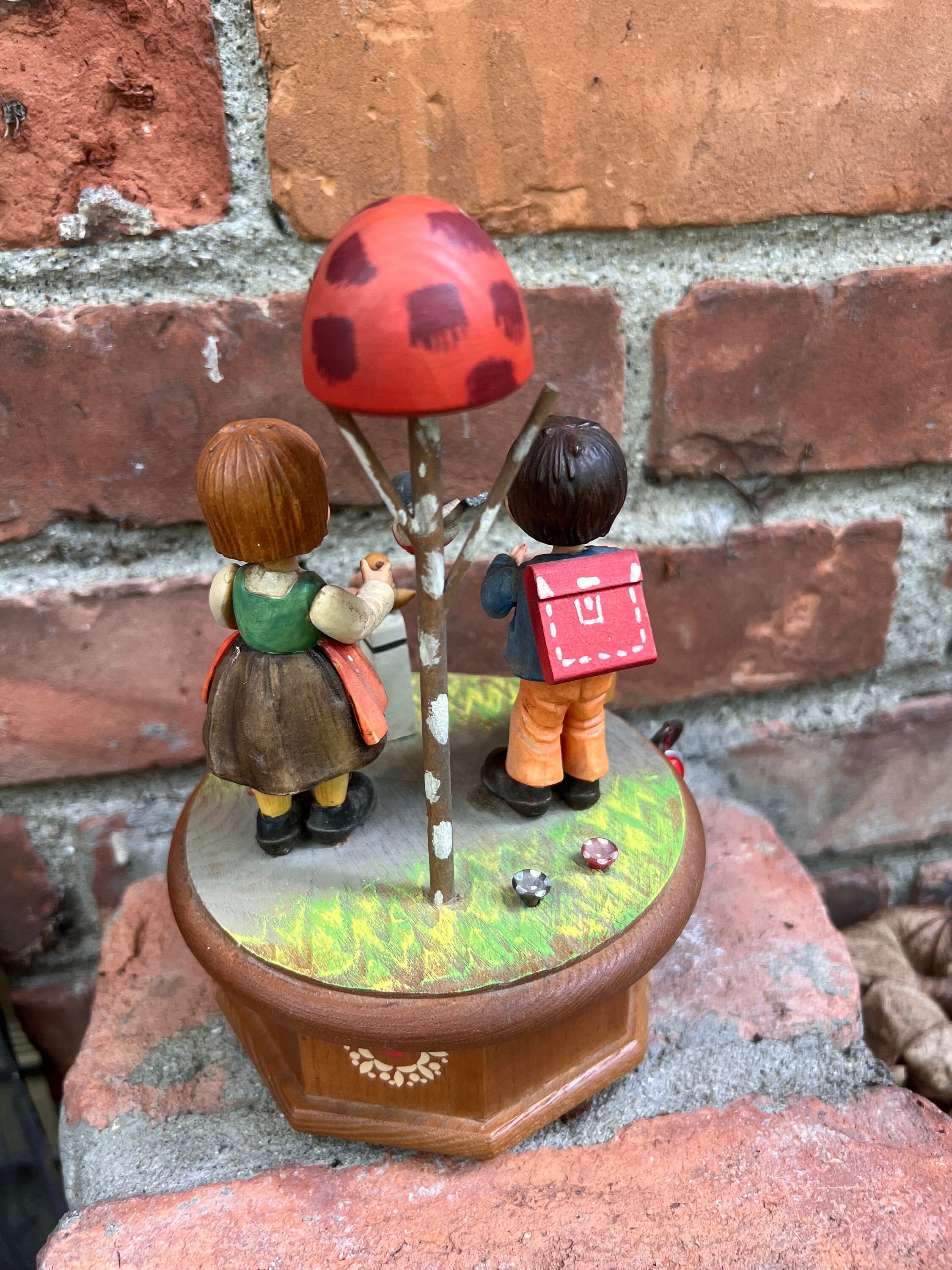 Vintage Thorens ANRI Swiss Movement Hand-carved Wooden Music