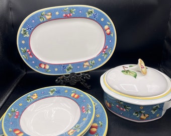 Biella by VILLEROY & BOCH Dishes, 12” chop  plates, casserole, platter , soup bowls New